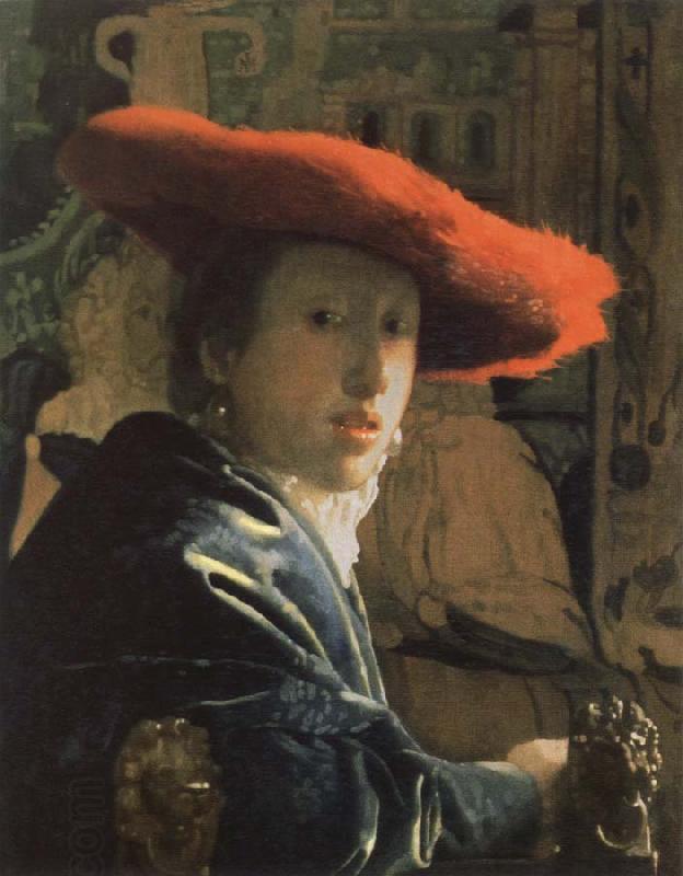 Jan Vermeer the girl with the red hat oil painting picture